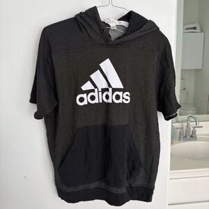 Adidas mens Black and White short sleeve Hoodie